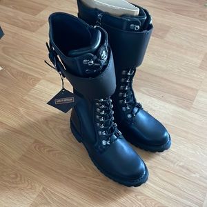 Harley-Davidson woman’s black leather riding boots, size 7
